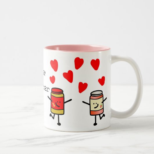 2 Couleurs Tasse "d'amour de PB&J" (Droit)