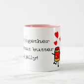 2 Couleurs Tasse "d'amour de PB&J" (Centre)