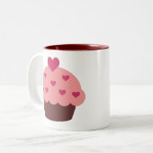 2 Couleurs Tasse d'amour de petit gâteau (Devant gauche)