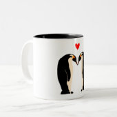 2 Couleurs Tasse d'amour de pingouin (Devant gauche)