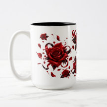 Tasse d'amour de rose rouge romantique | Tasse à c