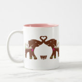 2 Couleurs Tasse d'amour d'éléphants roses (Gauche)