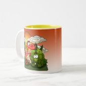 2 Couleurs Tasse d'amusement de Dino (Devant gauche)