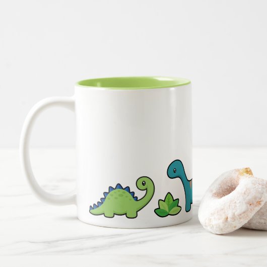 2 Couleurs Tasse d'amusement de dinosaure (Avec donut)