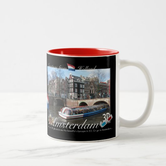 2 Couleurs Tasse d'anaglyphe d'Amsterdam Hollande 3D (Droit)