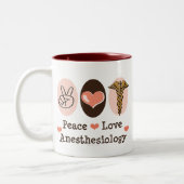 2 Couleurs Tasse d'anesthésiologie d'amour de paix (Gauche)
