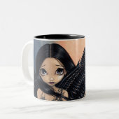 2 Couleurs Tasse "d'ange à ailes par noir" (Devant gauche)