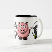 2 Couleurs Tasse d'animaux de ferme (Devant droit)