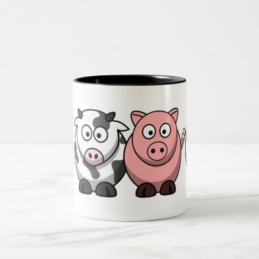 2 Couleurs Tasse d'animaux de ferme (Centre)