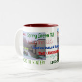 2 Couleurs Tasse d'anniversaire d'auberge d'Usonian (Devant gauche)