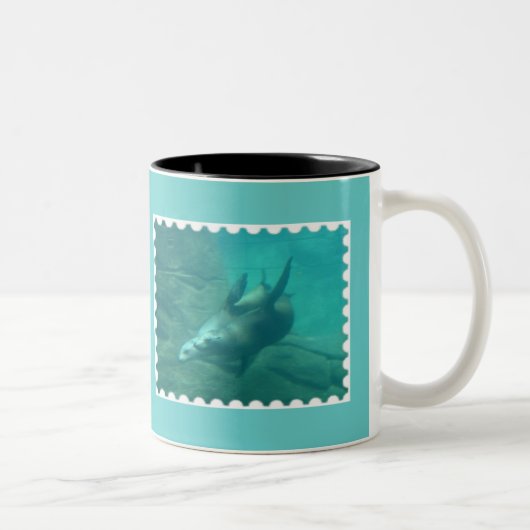 2 Couleurs Tasse d'Aqua d'otaries (Droit)