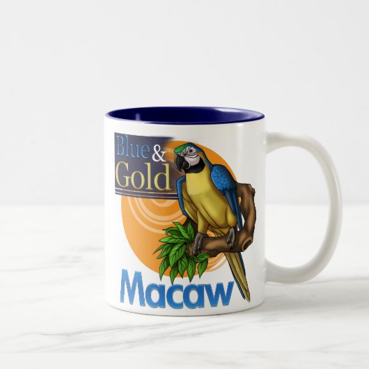 2 Couleurs Tasse d'ara de bleu et d'or (Droit)