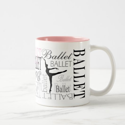2 Couleurs Tasse d'arabesque avec l'accent rose (Droit)