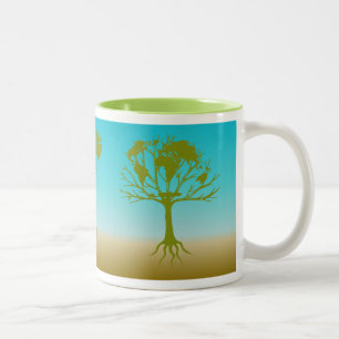 2 Couleurs Tasse d'arbre du monde