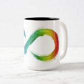 2 Couleurs Tasse d'arc-en-ciel de Neurodiversity (Devant droit)