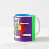 2 Couleurs tasse d'art abstrait (Devant droit)