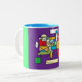 2 Couleurs tasse d'art abstrait (Devant gauche)