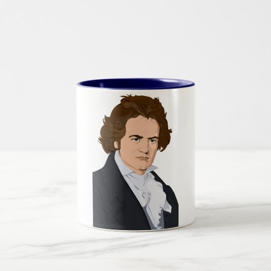 2 Couleurs tasse d'art de bruit de beethoven (Centre)