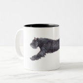 2 Couleurs Tasse d'art de chien de DES Flandres de Bouvier (Devant gauche)