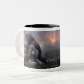 2 Couleurs Tasse d'art de roche de caniche (Devant gauche)