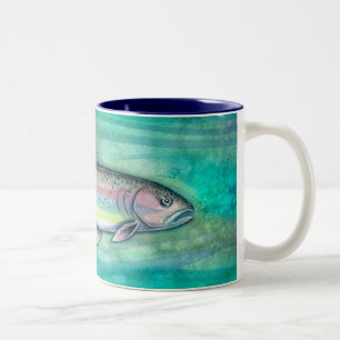 2 Couleurs Tasse d'art de truite arc-en-ciel