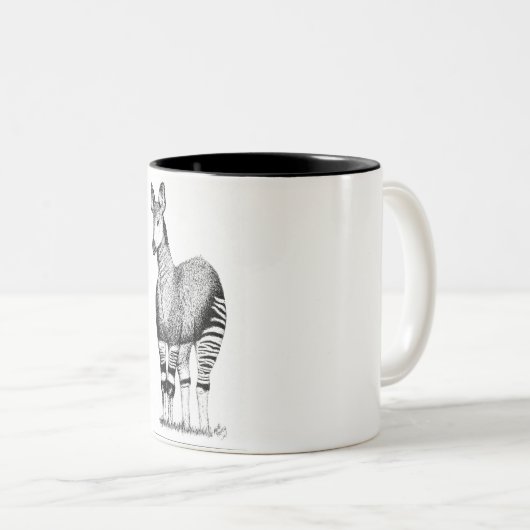 2 Couleurs Tasse d'art d'okapi (Devant droit)