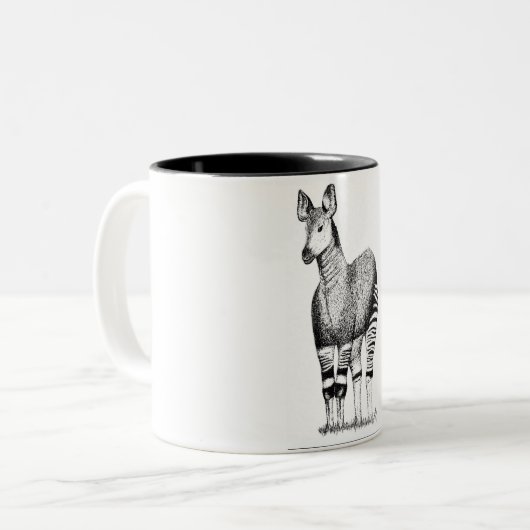 2 Couleurs Tasse d'art d'okapi (Devant gauche)