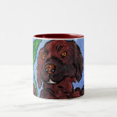 2 Couleurs Tasse d'art du chien de Binki (Centre)
