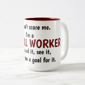 2 Couleurs Tasse d'assistant social (Devant droit)