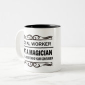 2 Couleurs Tasse d'assistant social (Devant gauche)