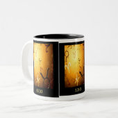 2 COULEURS TASSE D'ASTROLOGIE DE LION (Devant gauche)