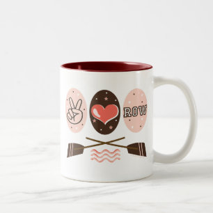 2 Couleurs Tasse d'aviron de rangée d'amour de paix