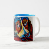 2 Couleurs Tasse de Basset Hound (Devant droit)