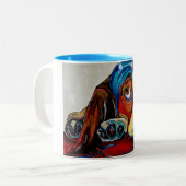 2 Couleurs Tasse de Basset Hound (Devant gauche)