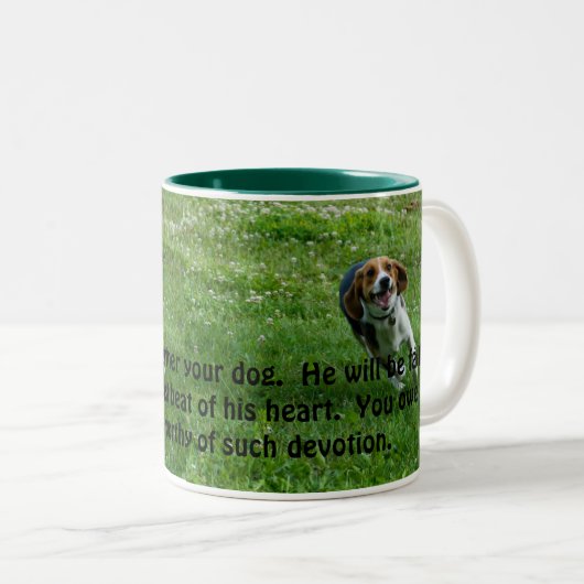 2 Couleurs Tasse de beagle (Devant droit)