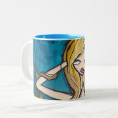 2 Couleurs Tasse de "beaucoup d'eaux", bleue (Devant gauche)