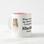 2 Couleurs Tasse de bénédiction de Sheltie (Devant gauche)