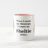 2 Couleurs Tasse de bénédiction de Sheltie (Centre)