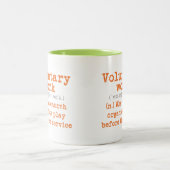 2 Couleurs Tasse de bénévolat pour des organistes - (Centre)