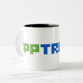 2 Couleurs Tasse de blanc d'Apptrackr (Devant gauche)
