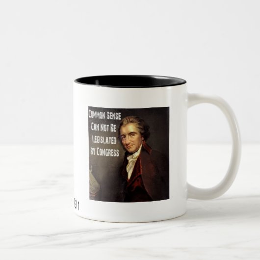 2 Couleurs Tasse de bon sens de Thomas Paine (Droit)