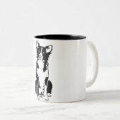 2 Couleurs Tasse de border collie 11oz (Devant droit)