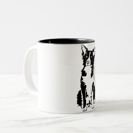 2 Couleurs Tasse de border collie 11oz (Devant gauche)
