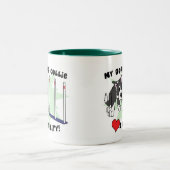 2 Couleurs Tasse de border collie d'agilité de bande dessinée (Centre)