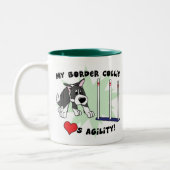 2 Couleurs Tasse de border collie d'agilité de bande dessinée (Gauche)
