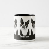 2 Couleurs Tasse de Boston Terrier (Centre)