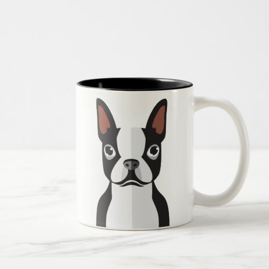 2 Couleurs Tasse de Boston Terrier (Droit)
