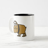 2 Couleurs Tasse de bouledogue de bande dessinée (Devant gauche)