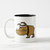 2 Couleurs Tasse de bouledogue de bande dessinée (Gauche)