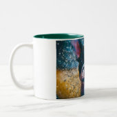 2 Couleurs Tasse de bouledogue français avec le vert (Gauche)